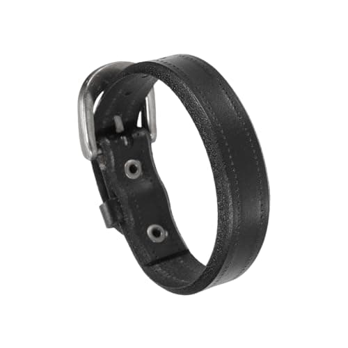 Image of sourcing map Plain Leather Bracelets Buckle Bangle Leather Snap Bracelets Adjustable Blank Wrist Cuffs DIY Craft Wristbands for Men Women Jewelry Making, Black