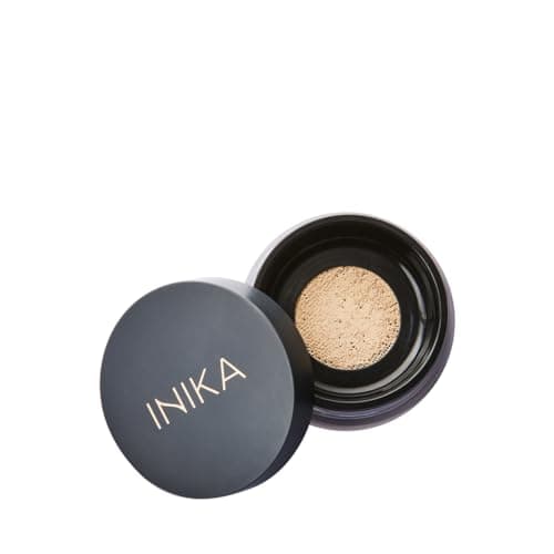 Image of INIKA Organic Mineral Powder Foundation with SPF 25 - Vegan Makeup, Natural Looking, Buildable Coverage, Flawless Radiance & Glow, Blemish Coverage, Cruelty Free, Sustainable Packaging, Strength, 8g