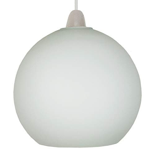 Image of Loxton Lighting - Matt White Opal Glass Ball Pendant Light Shade with B22/E27 Shade Ring - Ideal for Bedrooms, Lounges, Halls, and Much More