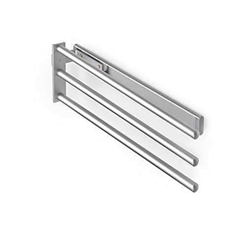 Image of Emuca - Extendable towel rail, 3 arms, Pull-Out Towel Rail, 17,3 inch (440 mm), Aluminium, Anodised matte