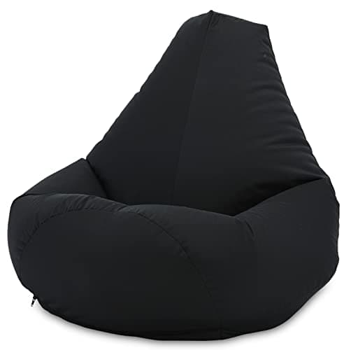 Image of Beautiful Beanbags - Adult Highback Beanbag Chair - Large Water-Resistant for Indoor and Outdoor Use - Lounge or Gaming Chair - Manufactured in UK (Black)