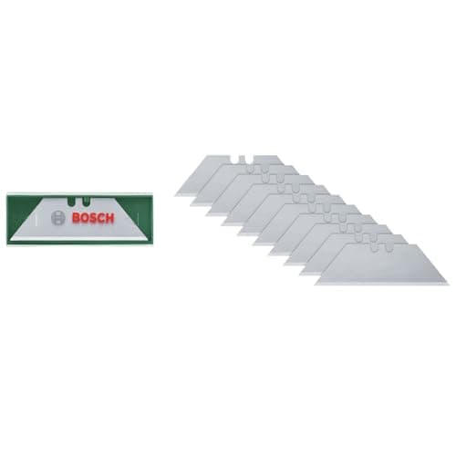 Image of Bosch Trapezoid Blades 10-Piece (Accessories for Folding Knife; for Various Cutting Jobs; SK5 Steel; Storage Case)