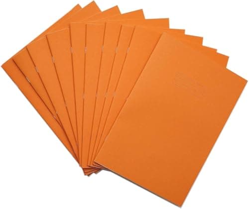 Image of Rhino A4 Exercise Books, 64-Page / 7mm Squared Paper Notebook, 50-Pack, Office & School Stationery Supplies, Orange