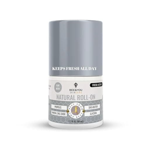 Image of BEE and YOU Natural Deodorant Roll-On - Light and Fresh Cooling 100% Natural with Anatolian Propolis, Shea Butter and Mineral Zinc - Prevent Bad Odor (for Men)