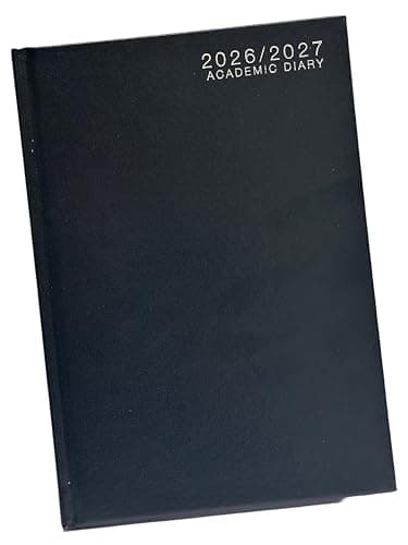 Image of A5 Academic Diary 2026-2027 Week to View Hardback Case Bound - BLACK