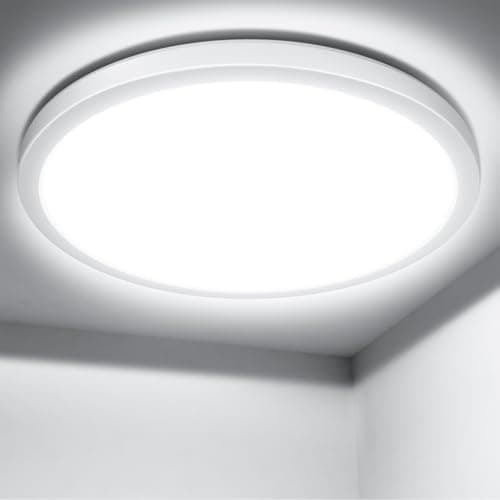 Image of Lepro Ceiling Light 18W, 1800lm 5000K Super Bright Flush Ceiling Bathroom Light, 100W Equivalent, IP44 Waterproof for Kitchen, Bathroom, Living Room, Bedroom, Hallway, Easy to Install