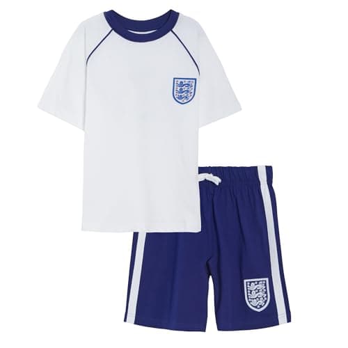 Image of Official England Football Club Short Pyjamas For Kids Pjs Set Girls Boys England Football Kit Merchandise 7-8 Years
