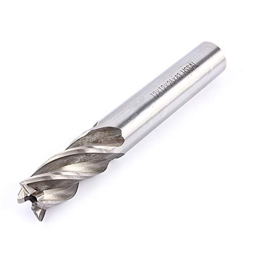 Image of 4 Flute End Mill, 12mm HSS CNC Straight Shank Drill Bits Cutter Tool for Milling of Kinds of Metal 12x26x83mm
