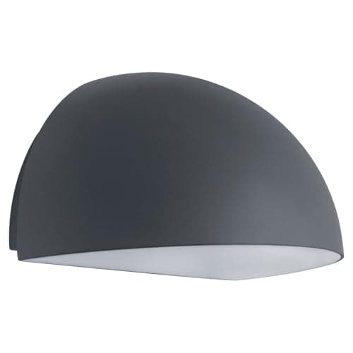 Image of Long Life Lamp Company Downward Outdoor Wall Light Anthracite Grey Half Circular Frosted Diffuser IP54 ZLC382B