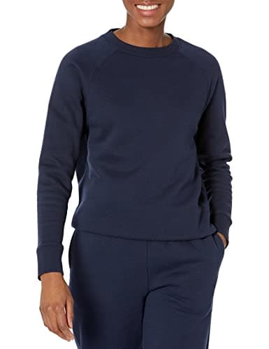 Image of Amazon Essentials Women's Relaxed-Fit Crewneck Pullover Long-Sleeve Sweatshirt (Available in Plus Size), Navy, XX-Large