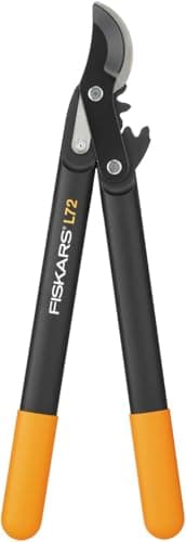 Image of Fiskars PowerGear II bypass gear pruning shears for fresh wood, non-stick coated, hardened precision steel, length: 46 cm, black/orange, L72, 1001555