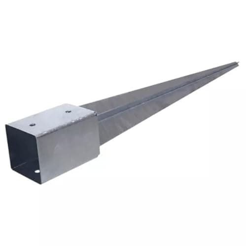Image of Galvanised Ground Socket Fence Post Support, Metal Spike Anchor for Wooden Structures, Hot-Dip Corrosion Resistant 100mm X 100mm