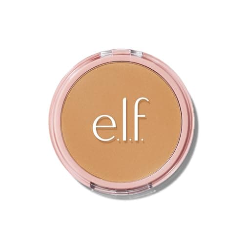 Image of e.l.f. Halo Glow Powder Filter, Pressed Finishing Powder, Buildable Coverage, Crease-Resistant, Blurs the Appearance of Pores, With Velour Puff and Mirror, Vegan & Cruelty-Free, Tan Warm