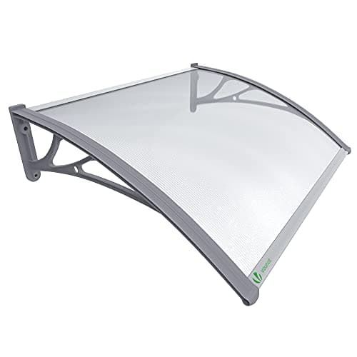Image of VOUNOT® Front Door Canopy Outdoor Awning, Rain Shelter for Back Door, Porch, Window, 120 x 80 cm, Grey
