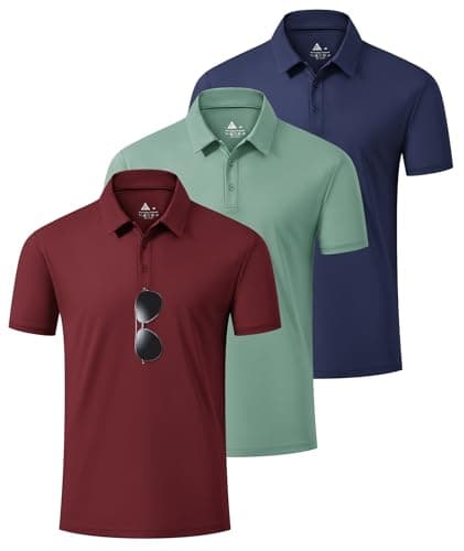 Image of ZITY 3 Pack Mens Polo Shirts Short Sleeve Lightweight Breathable Outdoor Golf Polo Adult Shirt Men Summer Casual Work Sport Basic Tshirt Tops