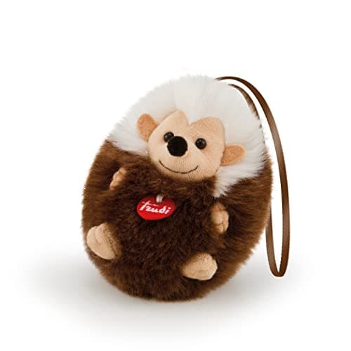 Image of Trudi TUD00000 Hedgehog Charm Mini Hanging Plush Charm Riccio brown xxs