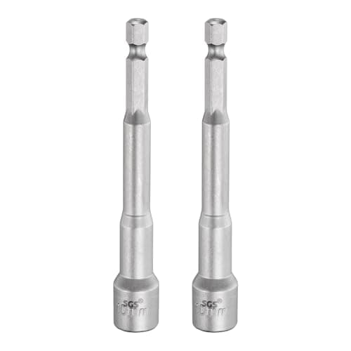 Image of sourcing map 2pcs Nut Driver Drill Bit 10mm Metric Socket 1/4" Hex Shank 3.94" (100mm) Long Magnetic 6-Point Sockets Quick Change CR-V Steel Bolt Setters for Power Drill Drivers