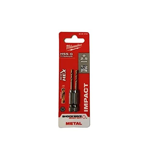 Image of Milwaukee 48894704 Shockwave Drill Hss-G Hex 2.5 mm