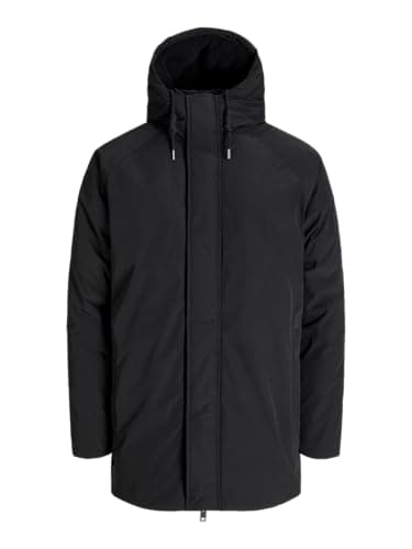 Image of JACK & JONES Men's Jjewood Parka Sn, Black, L, Black, L