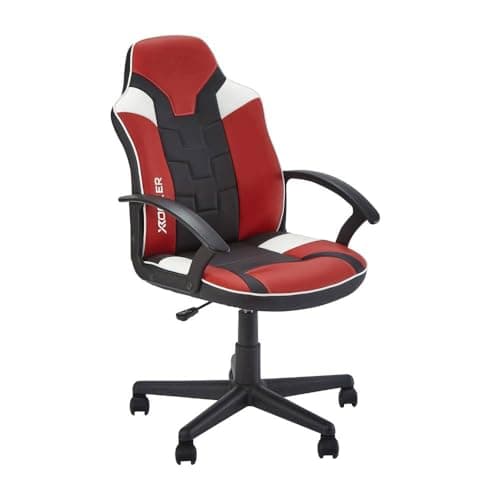 Image of X-Rocker Saturn Gaming Chair, Mid Back Ergonomic Office with Armrest, Computer Swivel Chair with Back Support, Adjustable Height, Comfortable for Young Adults and Teens - RED