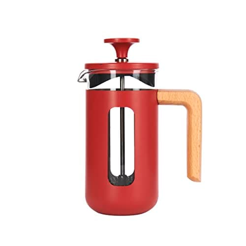 Image of La Cafetière Pisa Stainless Steel Cafetière, Three Cup, Red, Gift Boxed