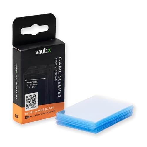 Image of Vault X Mini American Board Game Sleeves 43 x 65mm (50 Pack) Clear Premium Quality