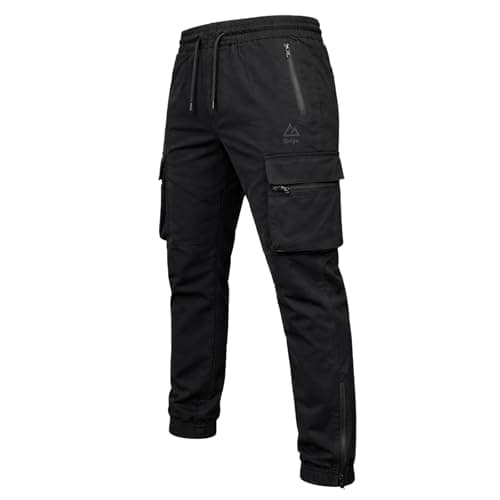 Image of Mens 4 Way Stretch Waterproof Active Stretch Walking Cargo Joggers Trousers Tactical Outdoor Softshell S to 3XL, Black, XL