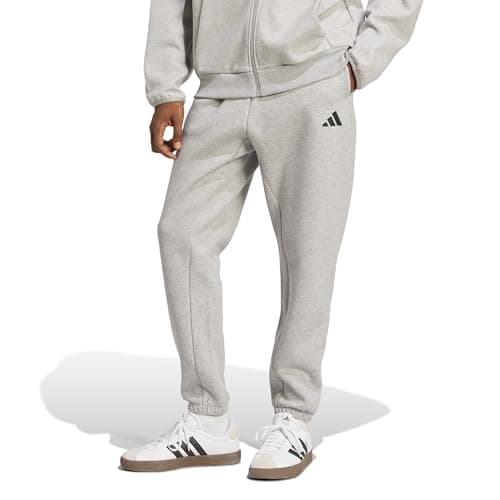 Image of adidas Men's Future Icons Small Logo Pants Tracksuit Bottoms, Medium Grey Mottled, Large, Mottled Medium Grey, L