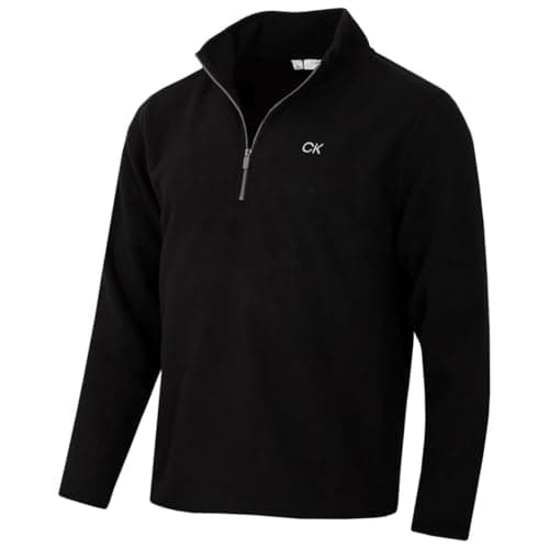 Image of Calvin Klein Mens Polar Fleece 1/2 Zip Sweater - Black - L