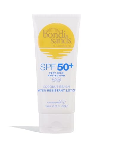 Image of Bondi Sands Sunscreen Lotion SPF 50+ | Non-Greasy Broad-Spectrum Formula Moisturises and Protects Skin, Water Resistant Up To 4 Hours, and Cruelty Free, Coconut Beach Scent | 150 mL/5.07 Oz