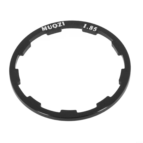 Image of Aluminum Alloy Bike Cassette Gasket For Freehub Body And Freewheel Spacers, Black Or Red, 1.0-2.5mm Thickness, 39mm Diameter(Black 1.85mm)