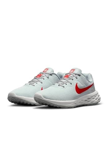 Image of NIKE Women's Revolution 6 Next Nature Sneaker, Pure Platinum/LT Crimson-Wolf Grey, 3.5 UK