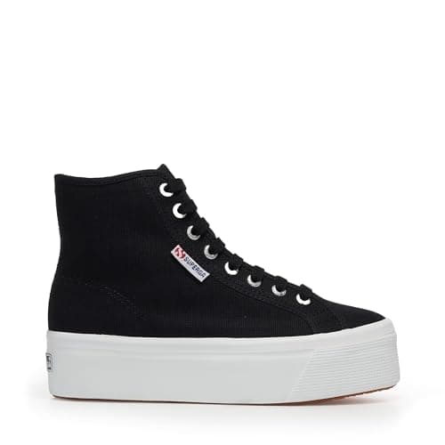 Image of Superga Womens/Ladies 2708 Lace Up High Tops (4 UK) (Black/White)