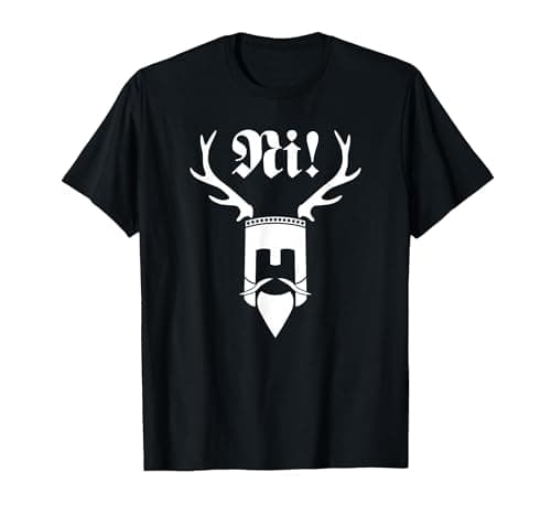Image of Monty Python Official Ni! Logo T-Shirt, Men, Black, Large