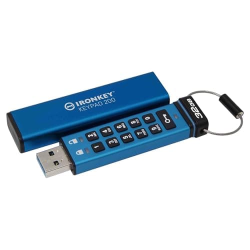 Image of Kingston IronKey Keypad 200 Type -A hardware-encrypted USB Flash Drive FIPS 140-3 Level 3 (Pending) with XTS-AES 256-bit Hardware Encryption - IKKP200/32GB