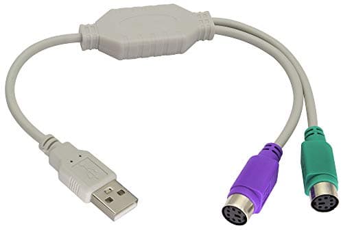 Image of zdyCGTime 12Inch White PS/2 to USB Adapter Keyboard Mouse Converter Cable,USB Male to Dual PS2 Female Y splitter cable,Support Win98/ME/2000/XP/7/8/8.1,etc.(30cm/1Pack)