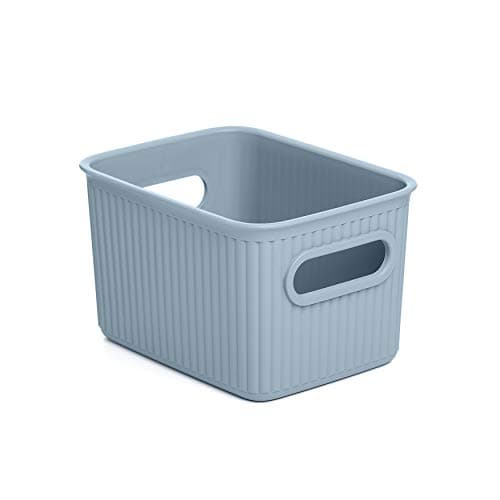 Image of TATAY Plastic Storage Basket 1.5 L Baobab | Organizer Box | Integrated Handles | Compact and Versatile Design | BPA-Free Plastic | 12.5x16.4x10 cm, Blue