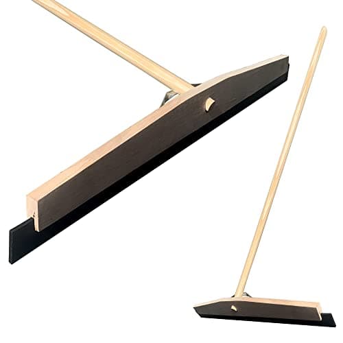 Image of Newman and Cole Wooden Floor Squeegee Heavy Duty for Industrial Cleaning | Large Squeegee Broom with 120cm Wooden Handle | Wet Room Floor Cleaner, Warehouse, Patio and Swimming Pool Squeegee (24-inch)