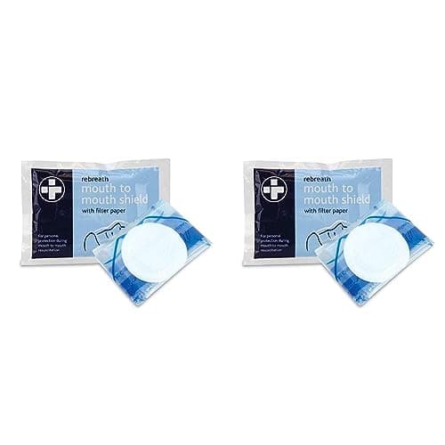 Image of Reliance Medical - Rebreath Mounth to Mounth Shield with Filter Paper, for Personal Protection from Contact and Infections During CPR Resuscitation - (Pack of 20)