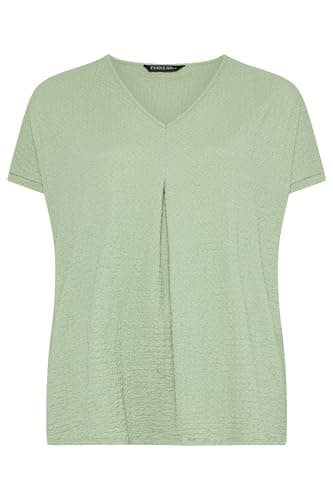 Image of EVANS Curve Sage Green Plisse Pleat Top - Women's - Plus Size Curve