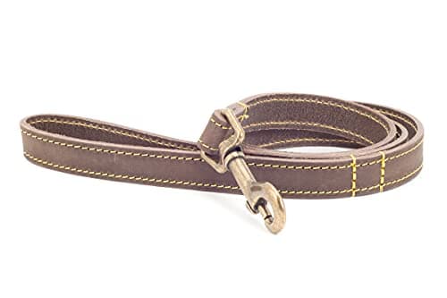 Image of Ancol Timberwolf Leather Dog Lead, 1 m, Sable