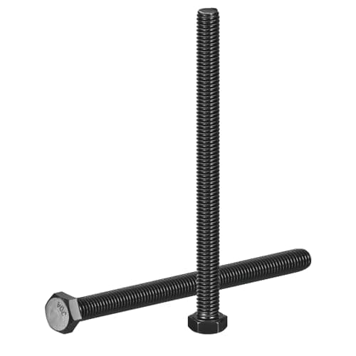 Image of sourcing map 5Pcs 3/8-16 x 5" Hex Head Bolts, 304 Stainless Steel Fully Threaded Hex Head Screw, Black Oxide Finish, Hex Bolts for Construction, Machinery Manufacturing, Black