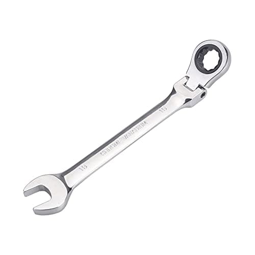 Image of 通用 FLZOSPER 15mm Metric Flex-Head Gear Wrench,Box End Head 72-Tooth Ratcheting Combination Wrench Spanner