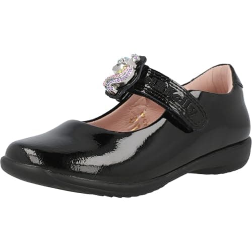 Image of Lelli Kelly Bianca Unicorn Dolly Girls School Shoes 1 Black Patent