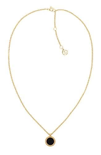 Image of Tommy Hilfiger Jewelry Women's Pendant Necklace in Yellow Gold with Black Onyx - 2780656