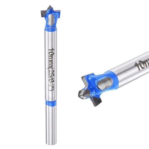 Image of DTGN 25/64"(10mm) Forstner Drill Bits - 2Pack - Good for Wood Plastic Plywood - 2 Flutes Tungsten Carbide Woodworking Hole Saw Cutter with Round Shank - Blue