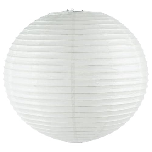 Image of ANGIX 40cm Paper Lampshade 16inch White Classic Bamboo Style Ribbed Paper Lanterns to Hanging White Pendant Lamp Shades for Ceiling Light, Bedroom, Wedding Event, Party Decoration & Celebrations