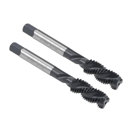 Image of MACHSWON Spiral Flute Thread Tap M10 x 1.5mm, for Processing Blind Holes and Sticky Materials, H2 Tolerance, HSS Nitriding Coated, Metric Machine Threading Tap Screw Thread Tapping Tool, 2pcs