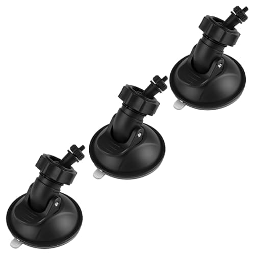 Image of 3PCS Car Dash Cam Mount Bracket Suction Cup Holder for Cameras ORSKEY Nextbase TOGUARD Claoner YUNDOO DVR GPS Camera 360° Rotating Ball Joint Strong Suction Power Easy to Install and Remove Black