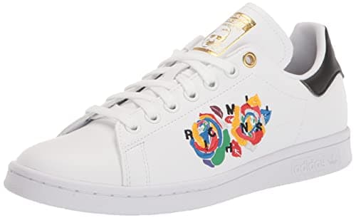 Image of adidas Originals Women's Stan Smith Sneaker, White//Gold Metallic, 5